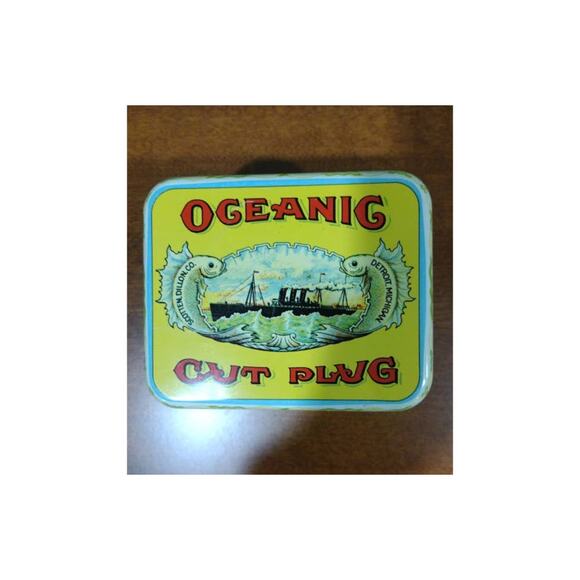 Vintage Oceanic Cut Plug Tin with Lid from the 1970s, Great Condition - Picture 1 of 7